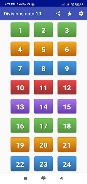 Division Tables - Image screenshot of android app