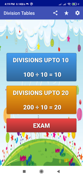 Division Tables - Image screenshot of android app