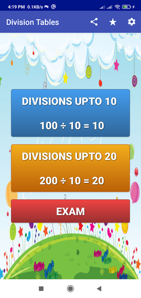 Division Tables - عکس برنامه موبایلی اندروید