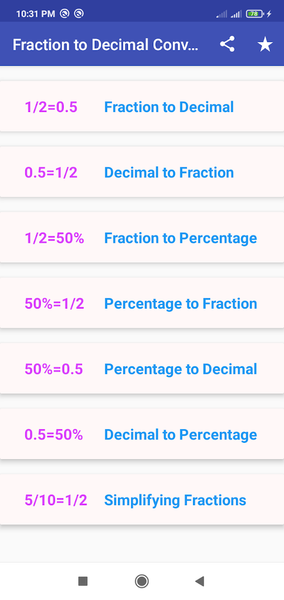 Fraction to Decimal Converter - عکس برنامه موبایلی اندروید