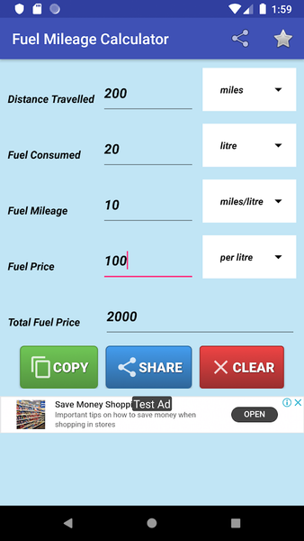 Fuel Calculators - Trip Cost - عکس برنامه موبایلی اندروید