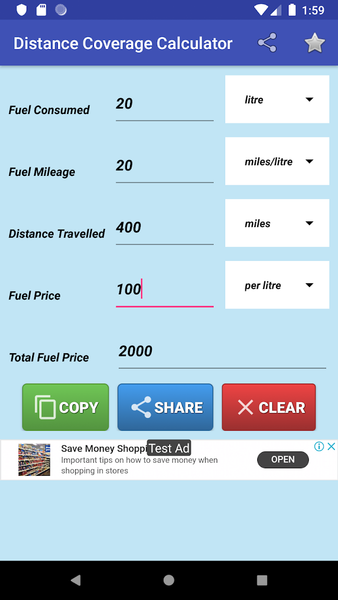 Fuel Calculators - Trip Cost - عکس برنامه موبایلی اندروید