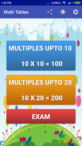 Maths Multiplication Tables - Image screenshot of android app