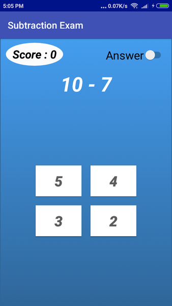 Subtraction Tables - عکس برنامه موبایلی اندروید