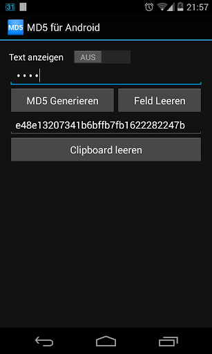 MD5 for Android - Image screenshot of android app