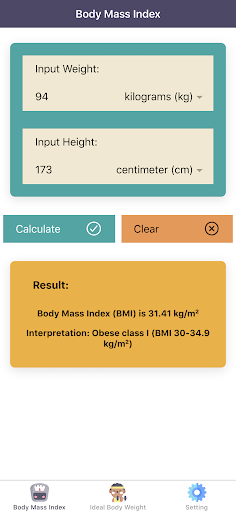 BMI Calculator Pro: Body Mass Index & Ideal Body - Image screenshot of android app