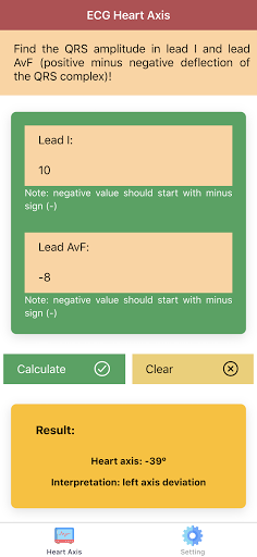 Electrocardiogram (ECG) Rhythm App: Heart Axis - Image screenshot of android app