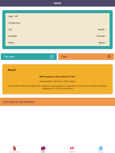eGFR Calculators Pro - عکس برنامه موبایلی اندروید