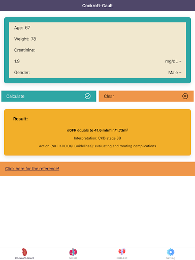 eGFR Calculators Pro - عکس برنامه موبایلی اندروید