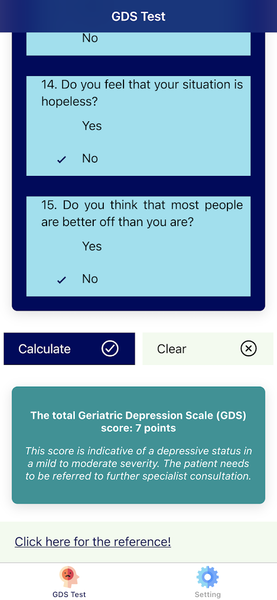 Geriatric Depression Test - Image screenshot of android app