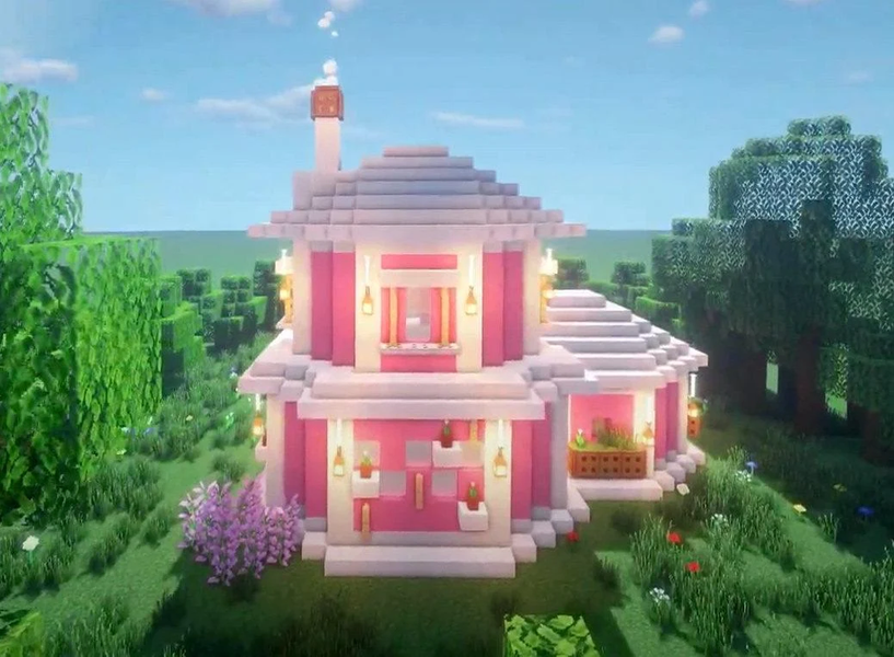 Pink House Mod Map for mcpe - Image screenshot of android app