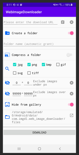 Web Image Downloader - Image screenshot of android app