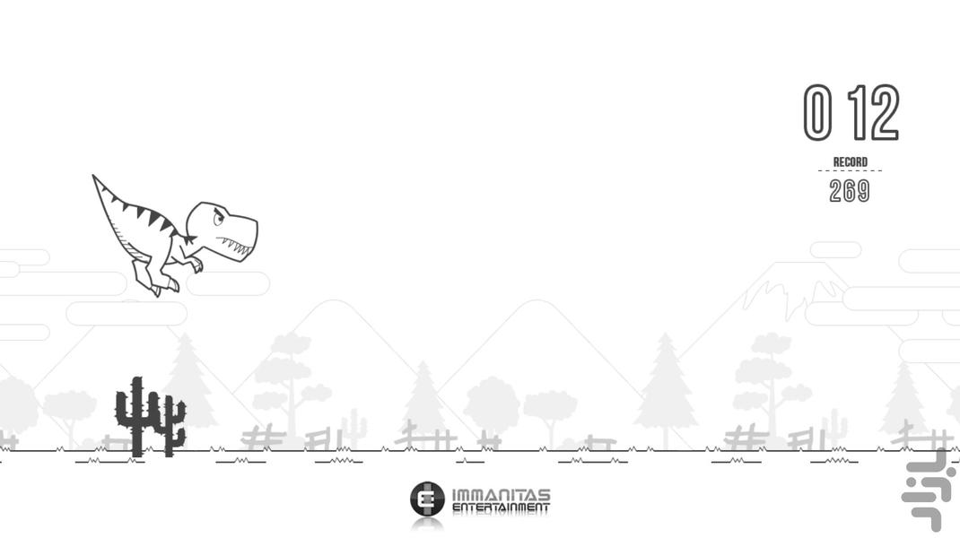 T-Rex Running (Black and White) - Gameplay image of android game