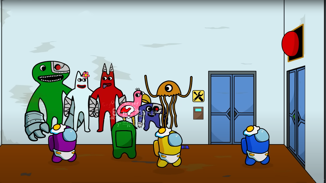 Imposter in Garten: 100 Doors - Gameplay image of android game