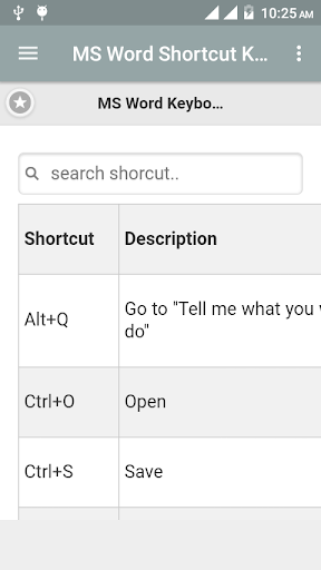 MS Word Shortcut Keys - عکس برنامه موبایلی اندروید