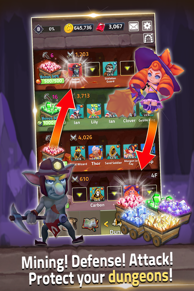 Dungeon Manager : Mine King - Gameplay image of android game