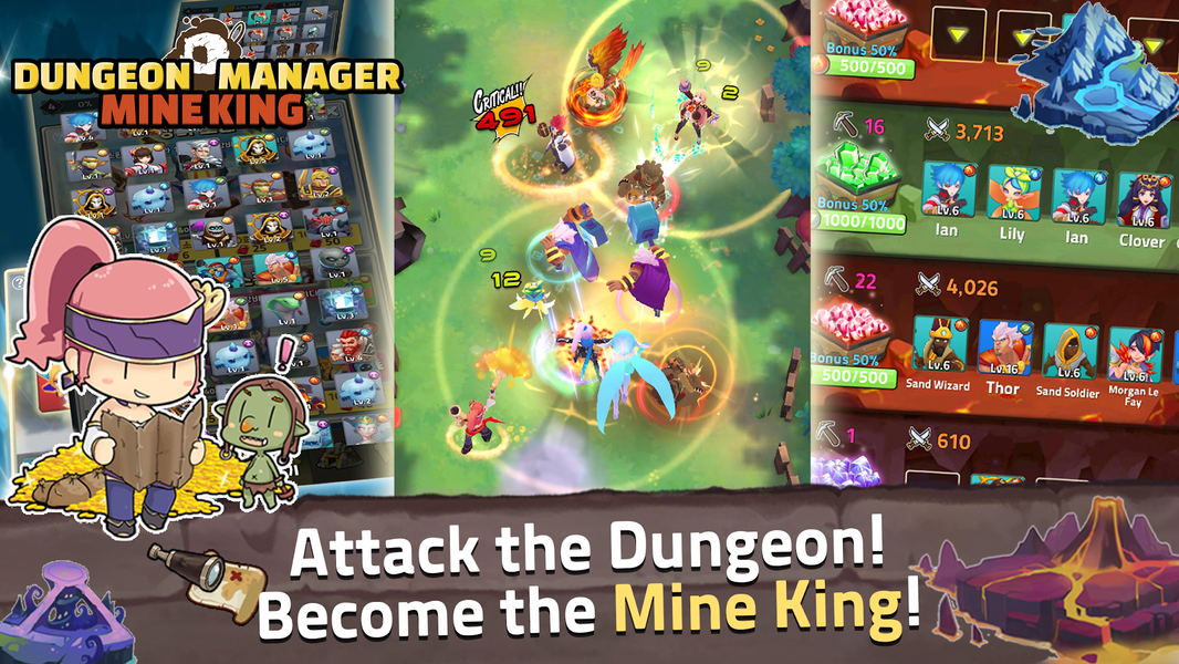 Dungeon Manager : Mine King - Gameplay image of android game