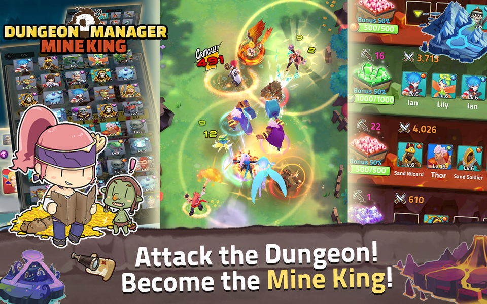 Dungeon Manager : Mine King - Gameplay image of android game
