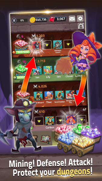 Dungeon Manager : Mine King - Gameplay image of android game