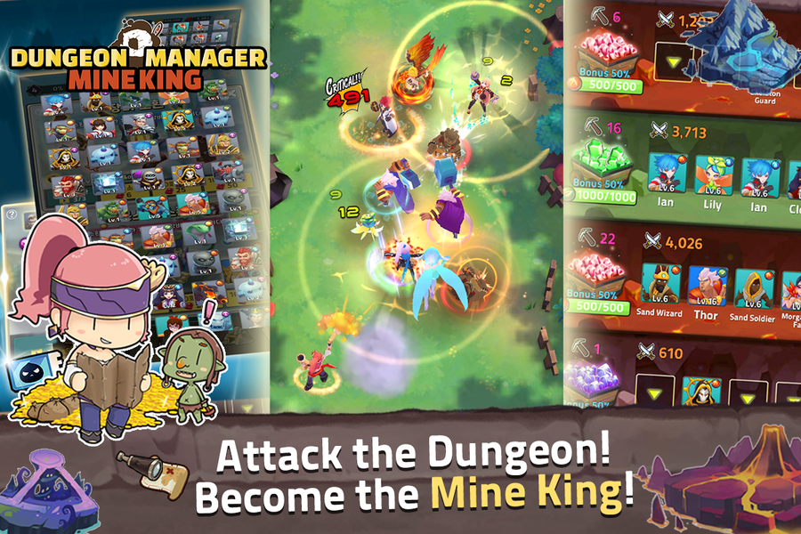 Dungeon Manager : Mine King - Gameplay image of android game