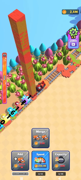 Train Miner: Idle Merge Game - Gameplay image of android game
