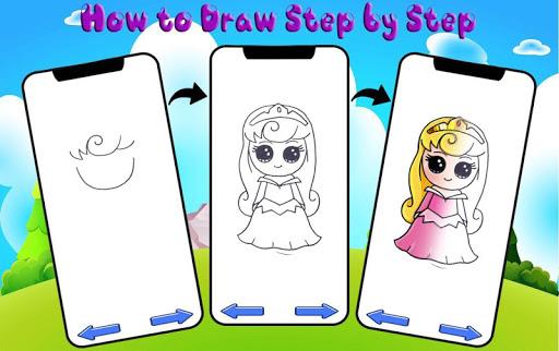 How to Draw Cute Princess - Learn Drawing - عکس برنامه موبایلی اندروید
