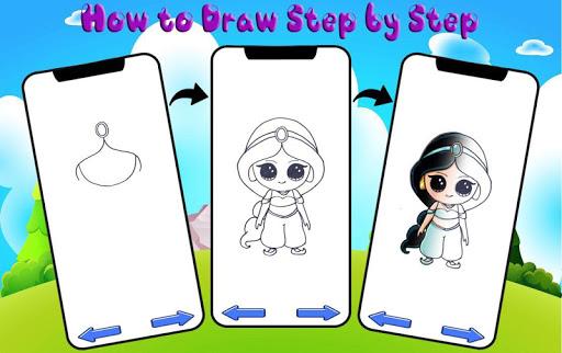 How to Draw Cute Princess - Learn Drawing - عکس برنامه موبایلی اندروید