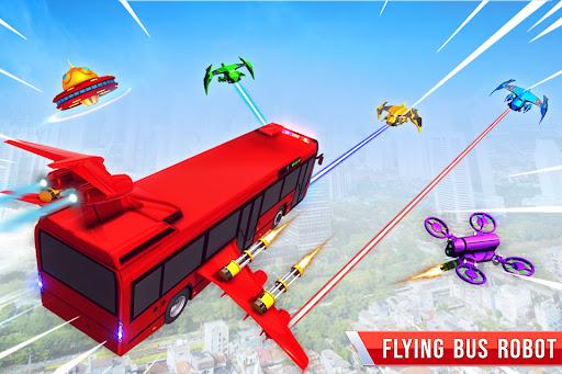 Flying Bus Robot Car Transform - عکس بازی موبایلی اندروید