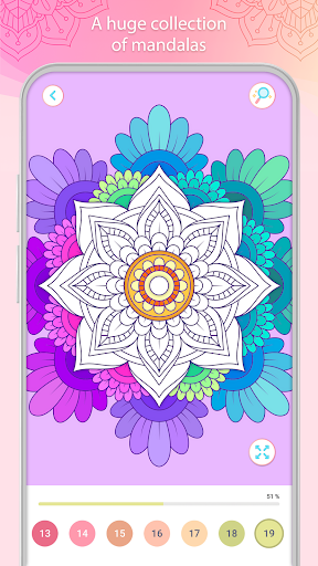 Color by Number – Mandala Book - Gameplay image of android game