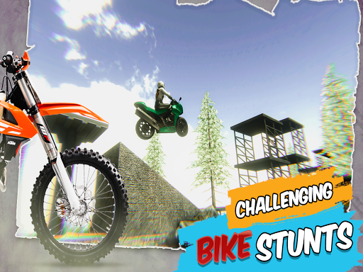 Bike Stunt Rider Simulator: Stunt Bike Games 2021 - Gameplay image of android game