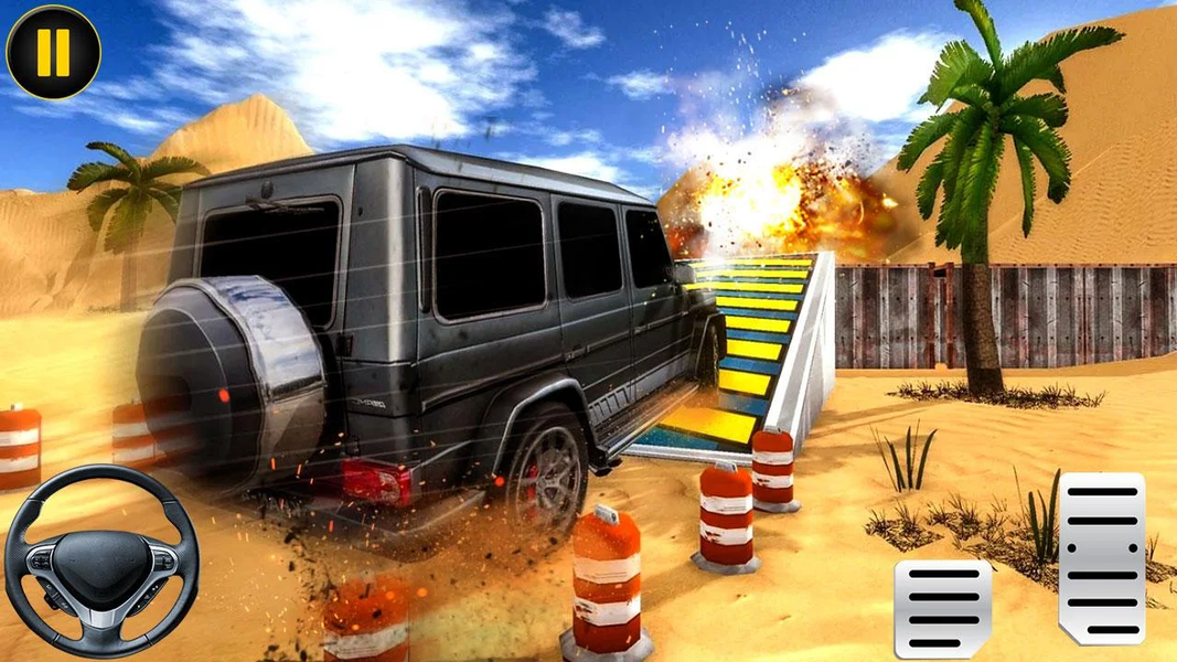 Jeep Driving Sim - Stunt Games - Gameplay image of android game