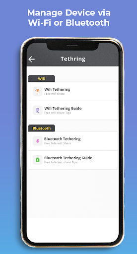 Wifi-Bluetooth Tethering - عکس برنامه موبایلی اندروید