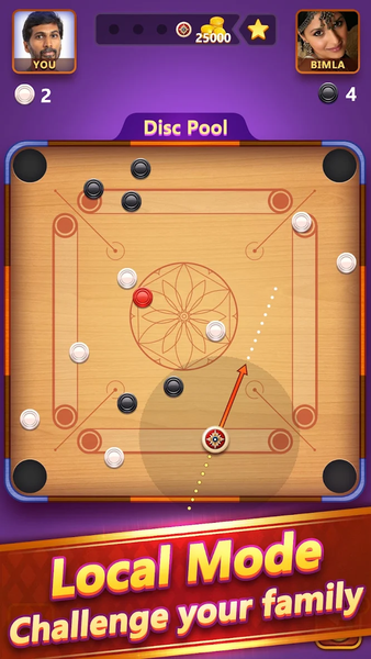 Carrom Go-Disc Board Game - Gameplay image of android game