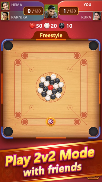 Carrom Go-Disc Board Game - Gameplay image of android game