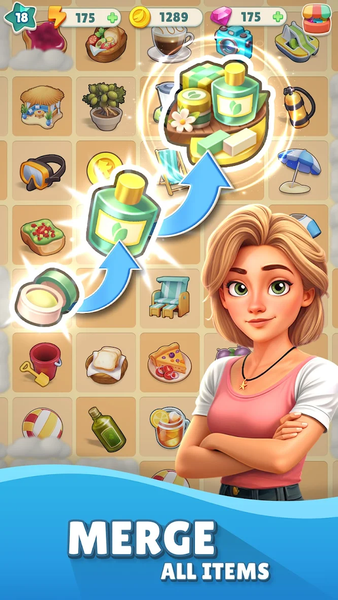 Cozy Coast: Merge Adventure - Gameplay image of android game