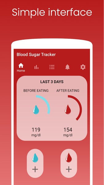 Glucose Blood Sugar Tracker - Image screenshot of android app