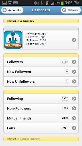 Followers+ for Twitter - Image screenshot of android app