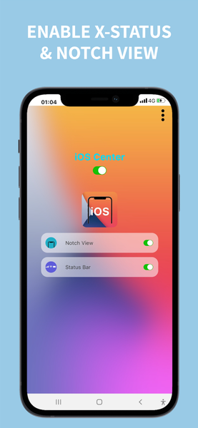 iCenter iOS 17: X - Status Bar - Image screenshot of android app