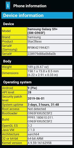 Phone Information - Image screenshot of android app