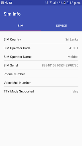 Sim Info Retriever - Image screenshot of android app