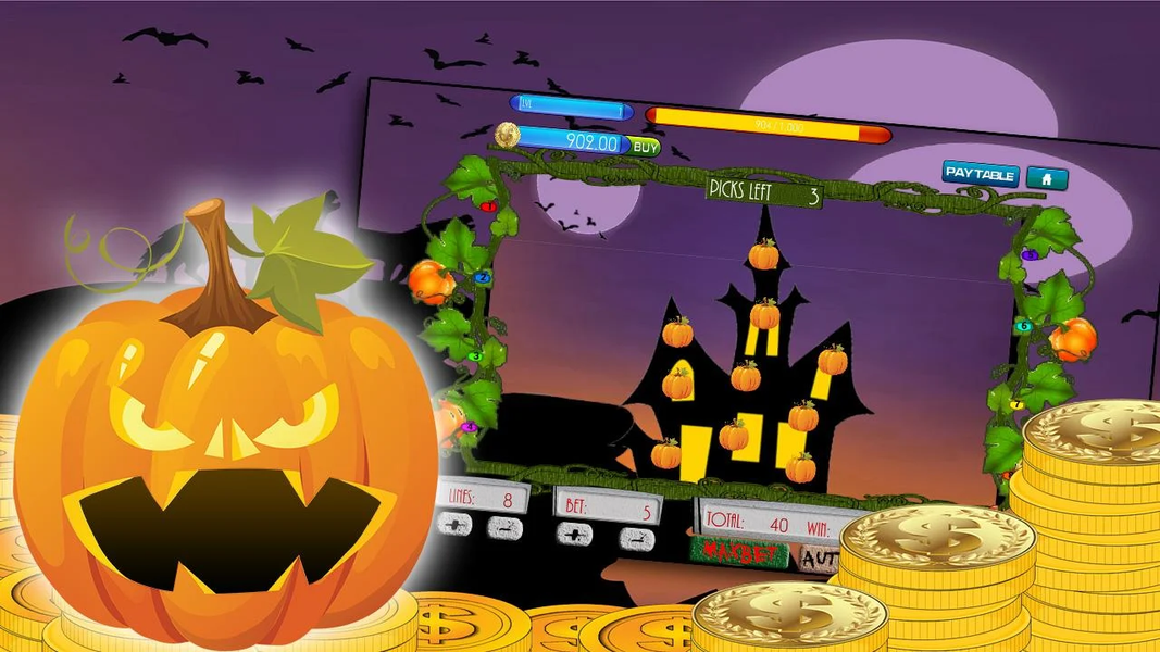 Spooky Halloween slot machine - Gameplay image of android game
