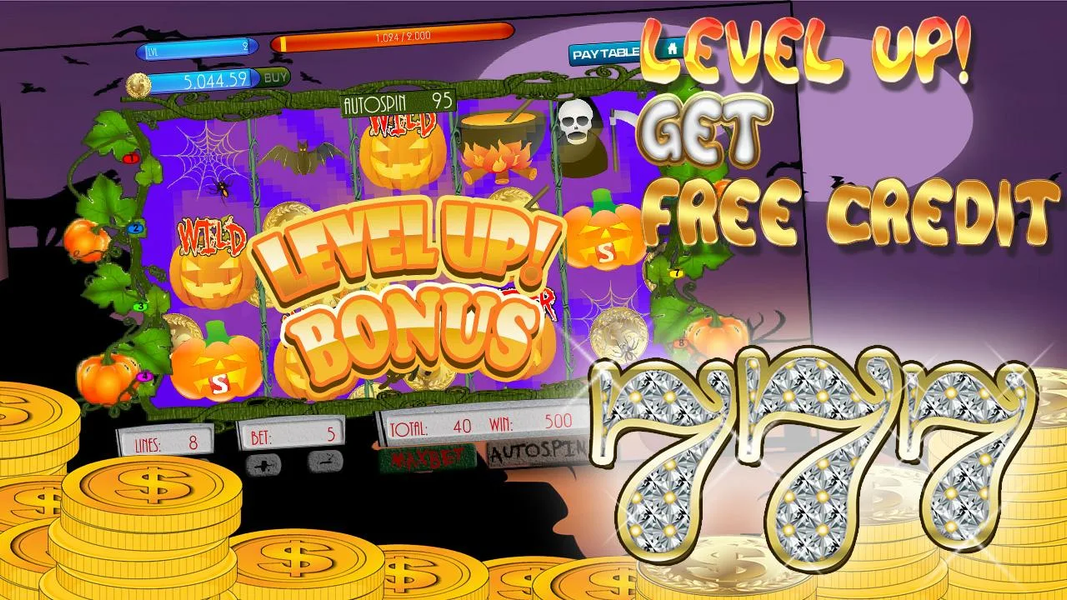 Spooky Halloween slot machine - Gameplay image of android game