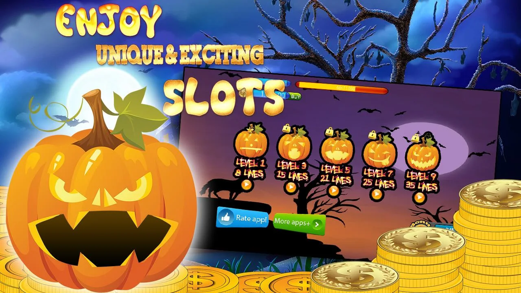 Spooky Halloween slot machine - Gameplay image of android game