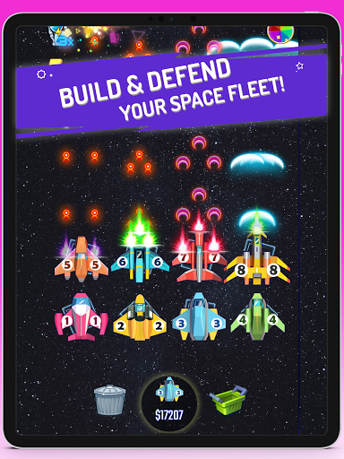 Spaceship Defender - Merge Fun - Gameplay image of android game