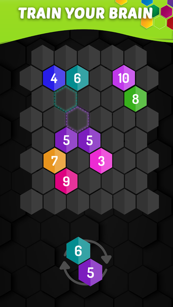 Merge Hexa - Number Puzzle - Gameplay image of android game