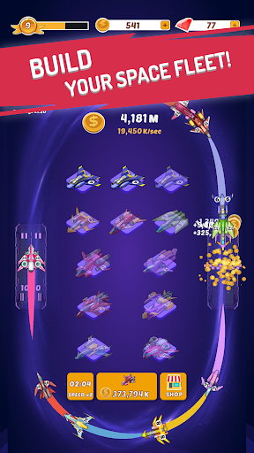 Merge Spaceships - Idle Space - Gameplay image of android game