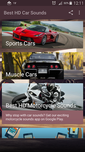 HD Car Sounds - عکس برنامه موبایلی اندروید