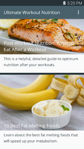 Ultimate Workout Nutrition - Image screenshot of android app