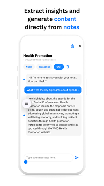 Minutes AI Notes & Transcript - عکس برنامه موبایلی اندروید