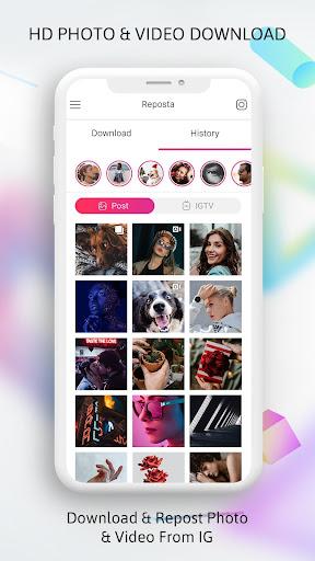 Reposta photos, videos - Image screenshot of android app